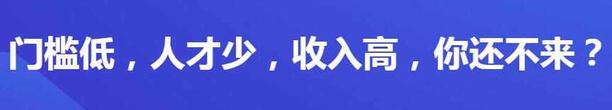 门槛低,人才少,收入高,你还不来? 门槛低,人才少,收入高,你还不来?