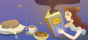 读英语书的女孩