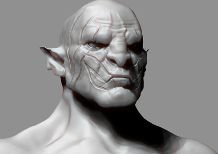 头骨及肌肉男雕刻