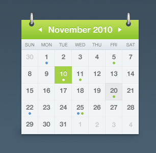 简约日历UI界面作品