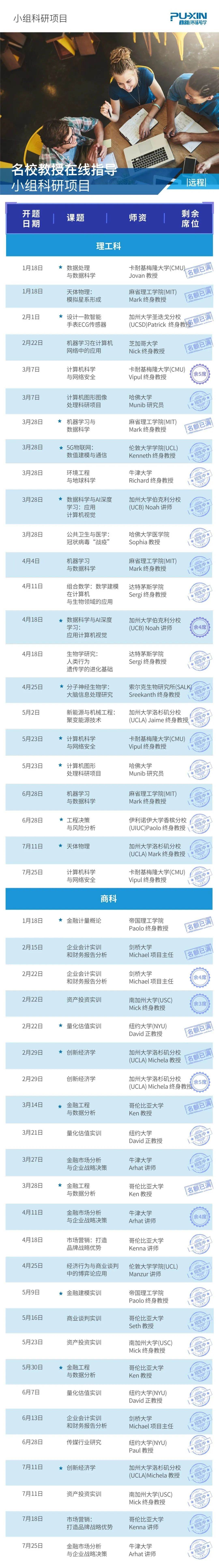 名校教授在线指导小组科研项目