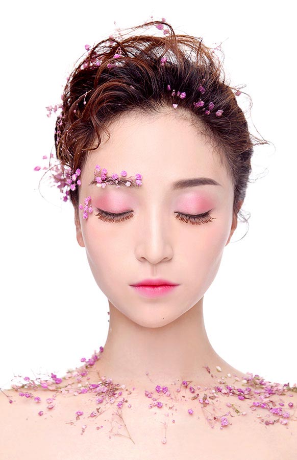 鲜花妆造型 鲜花妆造型