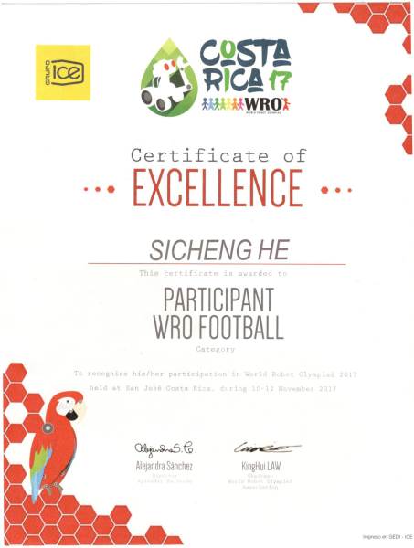 WRO国际总决赛三等奖