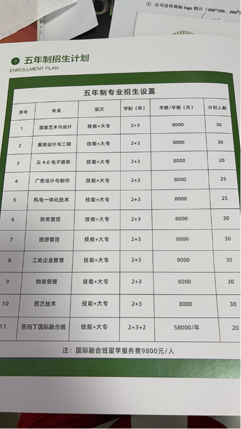 五年制收费标准 五年制收费标准