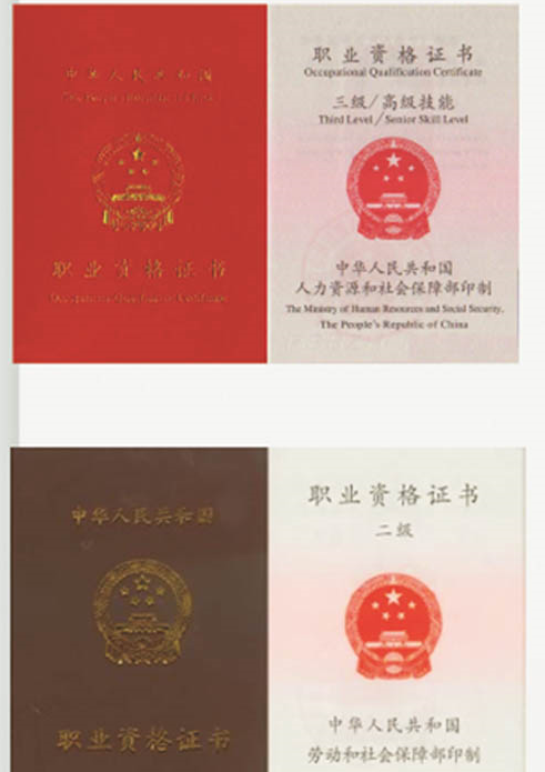 职业资格证书 职业资格证书