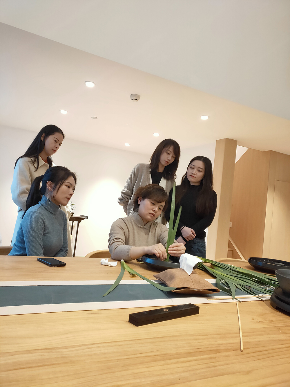 插花课授课情景