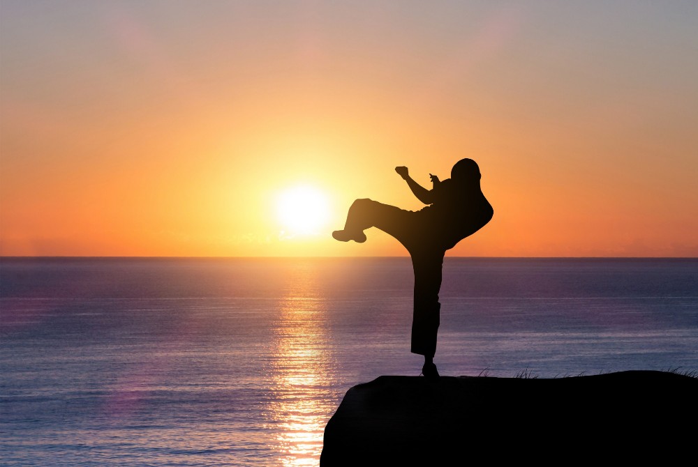 夕阳下的武术剪影 夕阳下的武术剪影