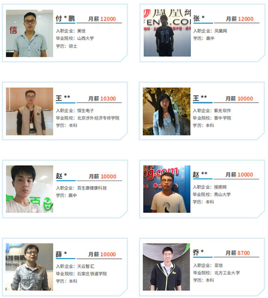 学员就业薪资 学员就业薪资
