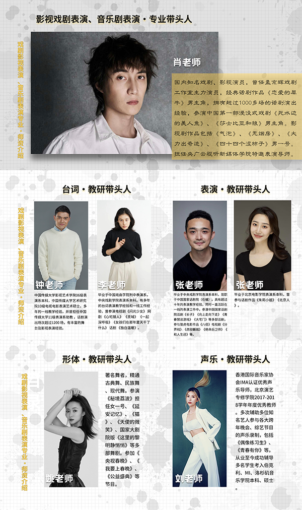 表演团队老师介绍