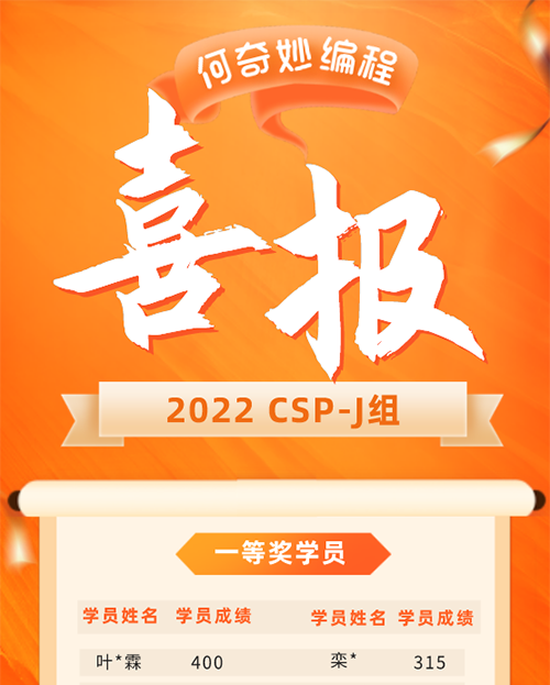 2022CSP-J一等奖喜报