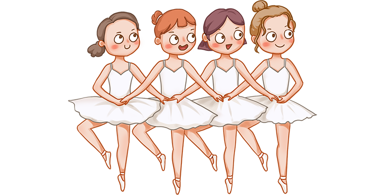 手绘芭蕾舞小孩