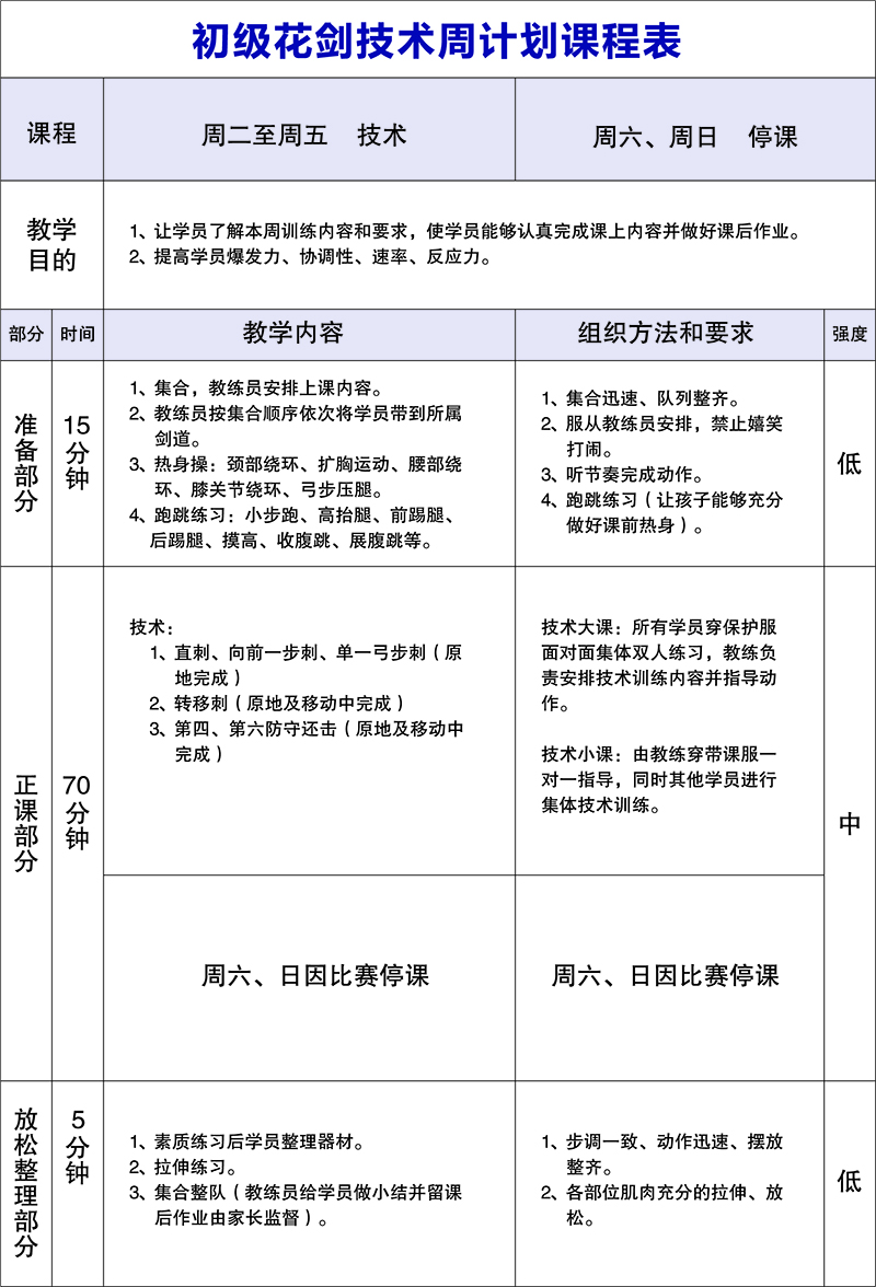 初级花剑技术培训班