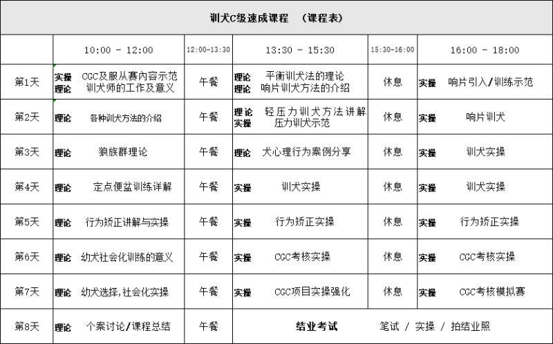 C级课程表