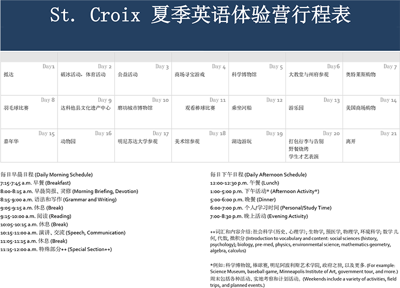 夏令营行程表 夏令营行程表