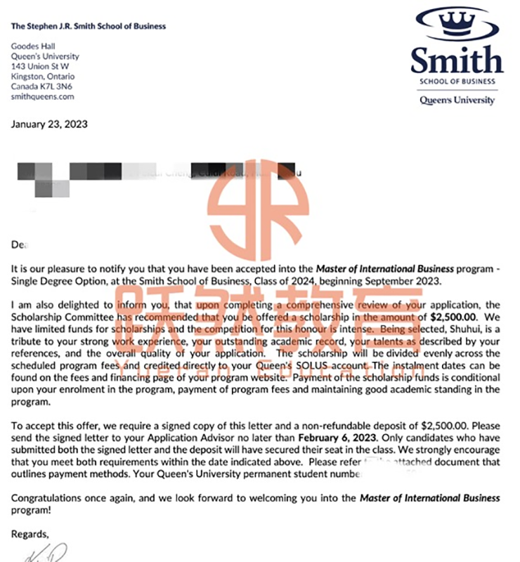 Queen’s国际商务L同学