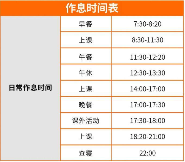 作息时间表
