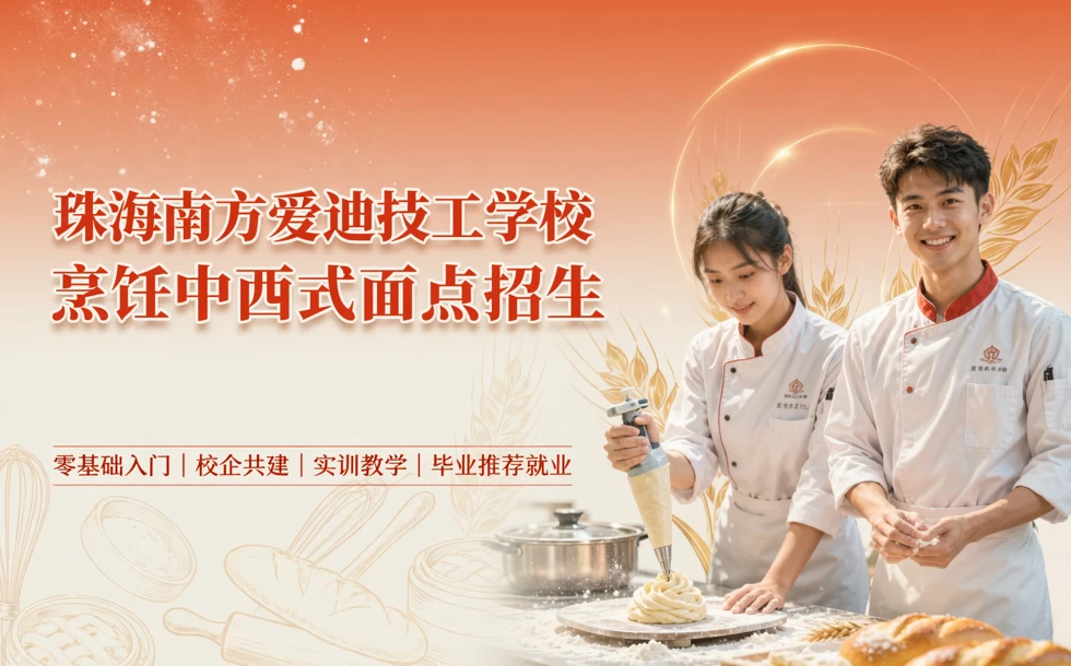 珠海南方爱迪技工学校烹饪中西式面点招生