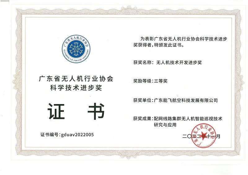 无人机技术开发进步奖