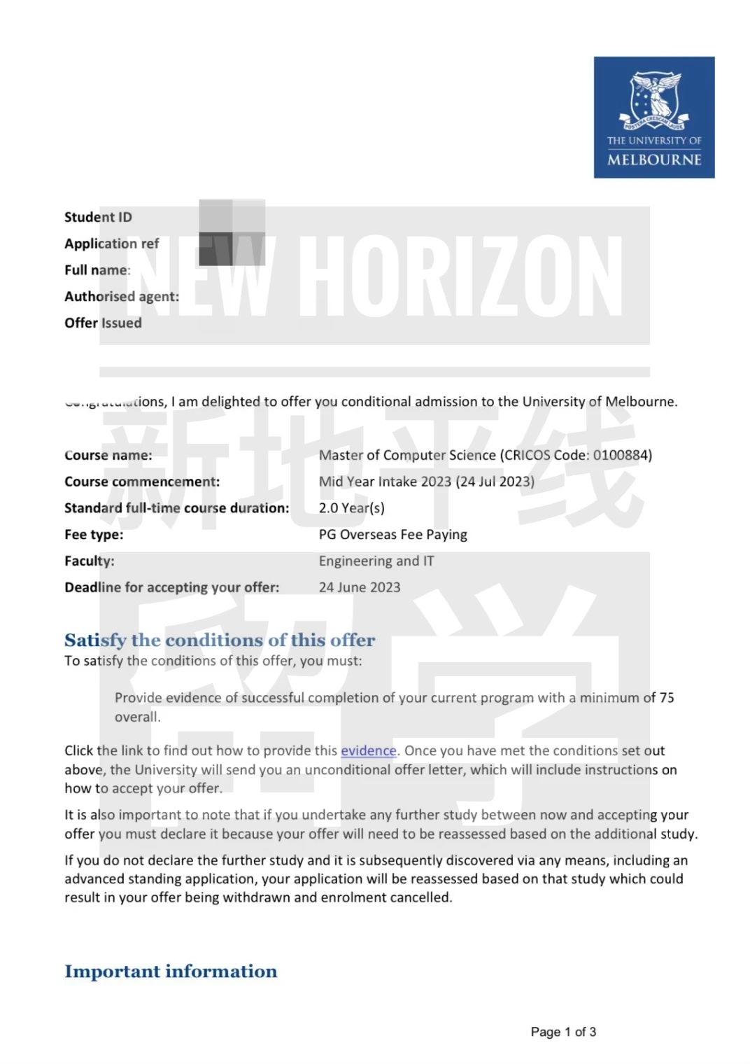 墨尔本大学-计算机硕士