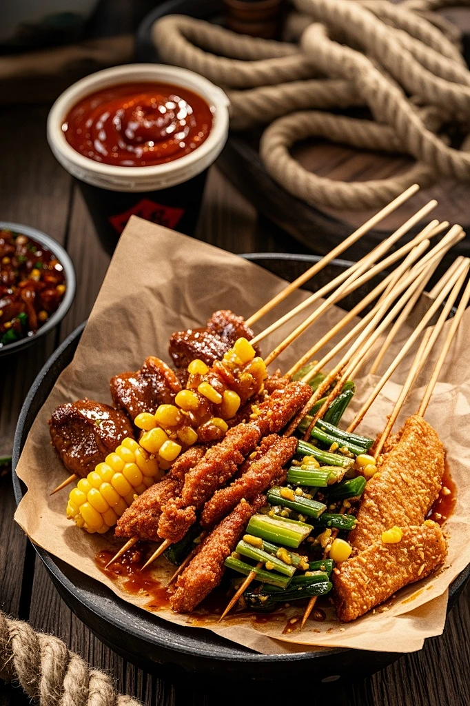 麻辣炸串实操场景示意图