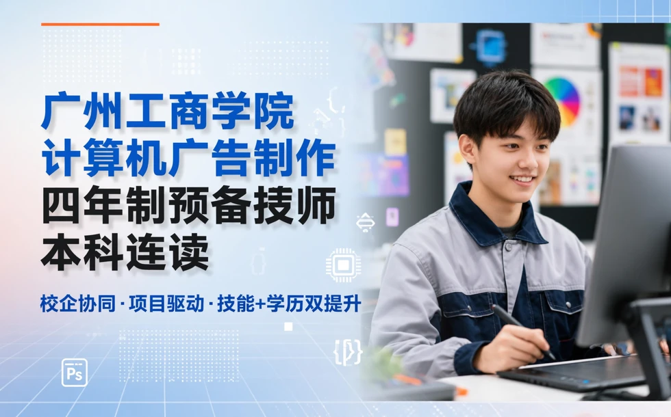 广州工商学院计算机广告制作四年制预备技师本科连读招生简章