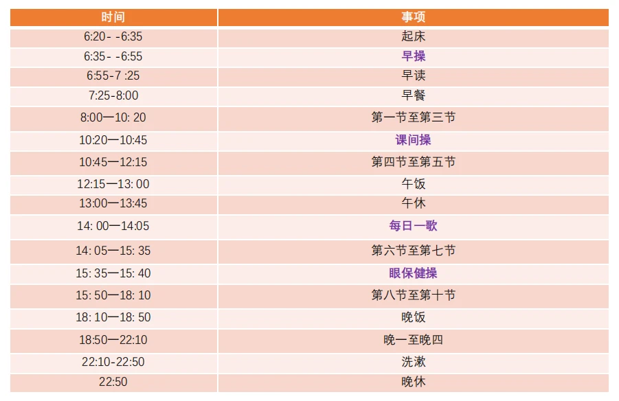 每日作息时间表