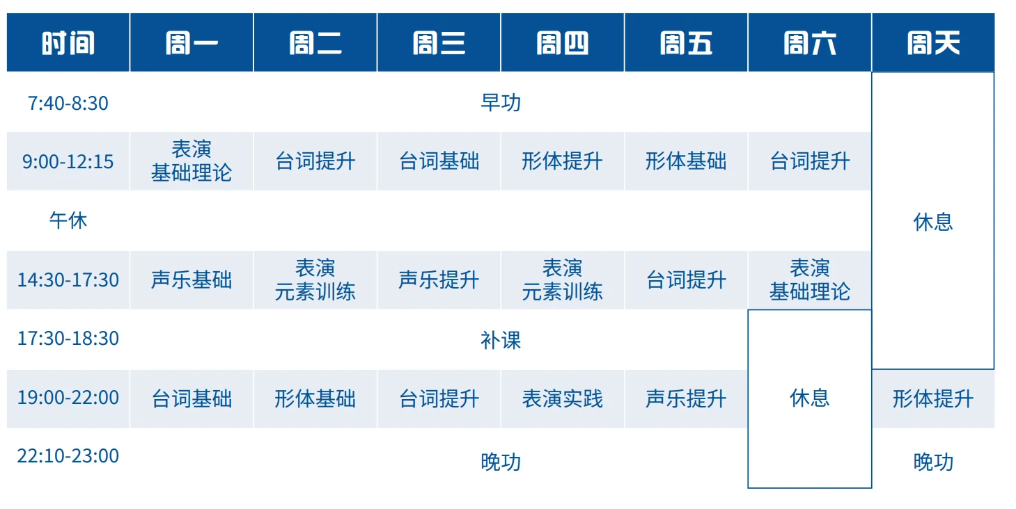 戏剧课程表