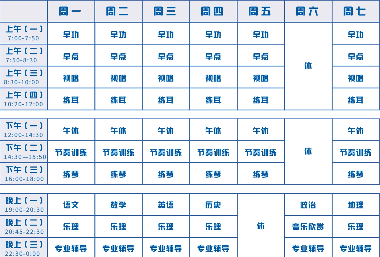 音乐课表