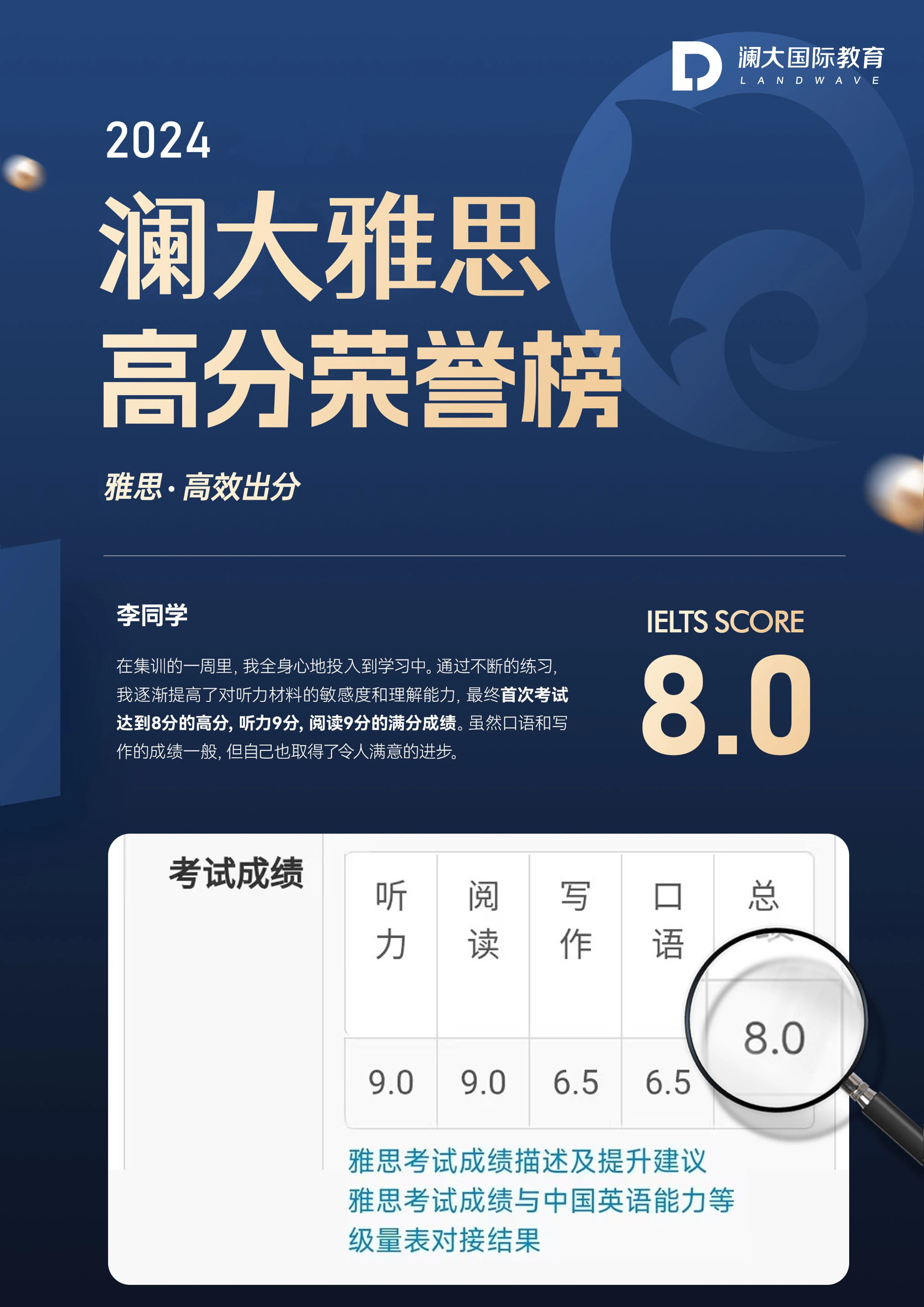 雅思成绩8